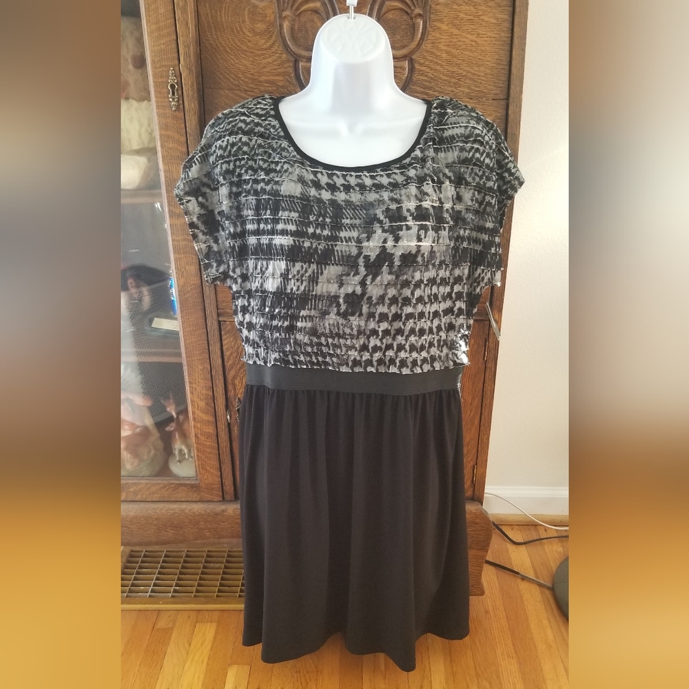 NWT New Directions Houndstooth Midi Dress ~ Size Large 12/14